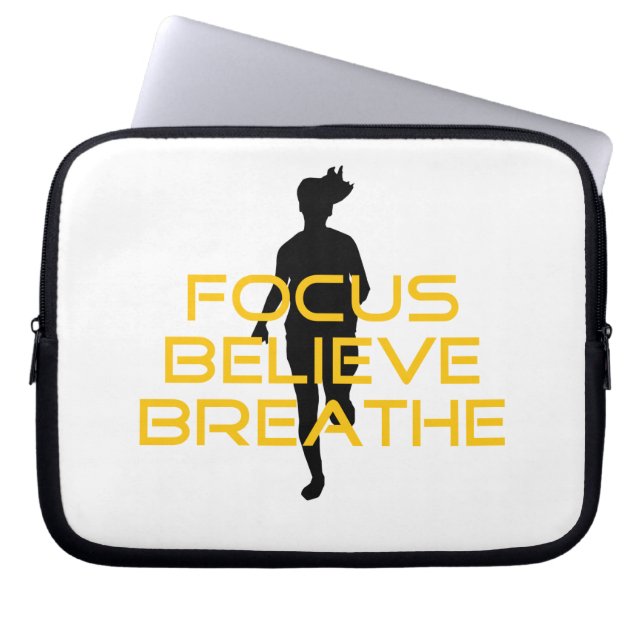 Fokus glaubt Breathe Gelbe Running Fitness Laptopschutzhülle (Vorderseite)