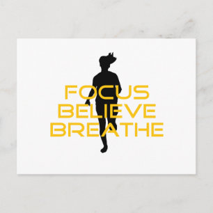 Fokus glaubt Breathe Gelbe Running Fitness Postkarte