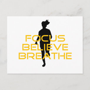 Fokus glaubt Breathe Gelbe Running Fitness Postkarte