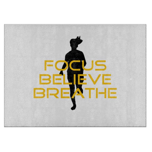 Fokus glaubt Breathe Gelbe Running Fitness Schneidebrett (Vorderseite)