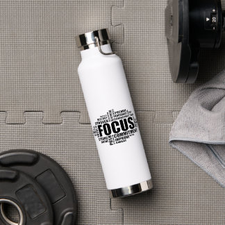 FOKUS – Motivierendes Wortwolken-Design Trinkflasche