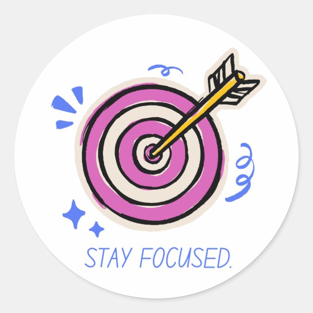 Fokussiert bleibe - Minimaler Motivierend Aufklebe Runder Aufkleber (Vorderseite)