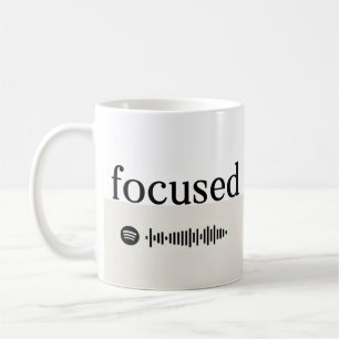 Fokussiert + Spotify Playlist Kaffeetasse