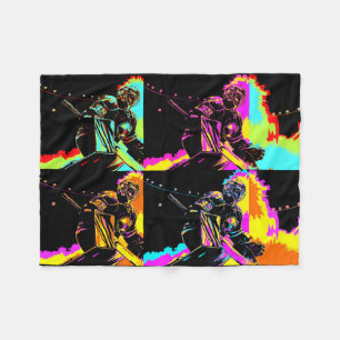 Fokussiert und fertig - Eishockey Goalie Fleecedecke