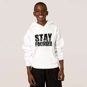 Fokussierte Motivierend Phrase mit Typografie blei Hoodie
