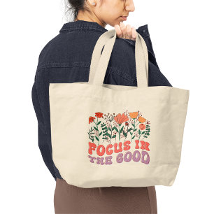 Fokussierung auf die gute Motivierend Quotes Tote Jumbo Stoffbeutel
