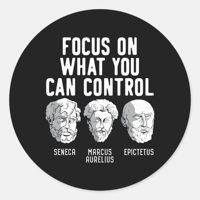 Fokussierung auf W Sie können Kontrolle Stoiko-Zit Runder Aufkleber (Vorderseite)