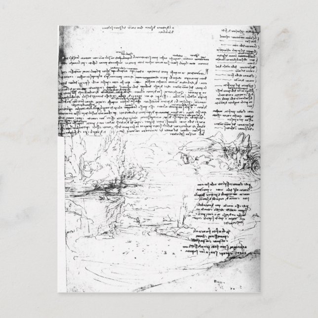 Fol.145v-a, Seite von Da Vincis Notebook Postkarte (Vorderseite)