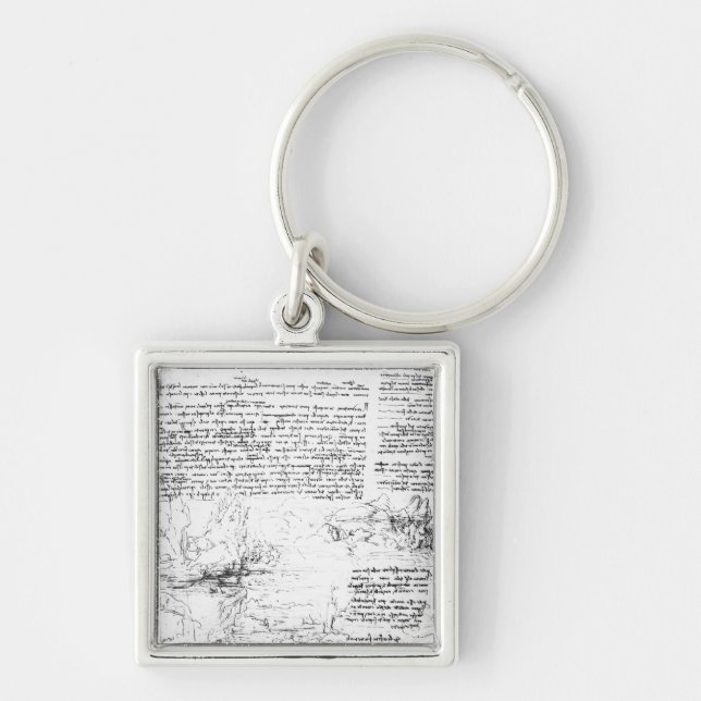 Fol.145v-a, Seite von Da Vincis Notizbuch Schlüsselanhänger (Vorne)