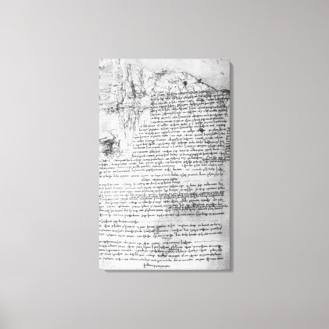 Fol.145v-b, Seite von Da Vincis Notebook Leinwanddruck (Vorderseite)