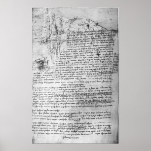 Fol.145v-b, Seite von Da Vincis Notebook Poster