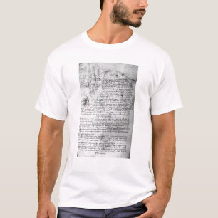 Fol.145v-b, Seite von Da Vincis Notizbuch T-Shirt