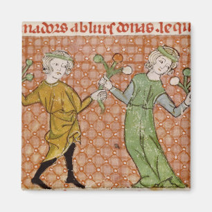 Fol.215v die Versuchung: Ein Tanzen-Paar Magnet