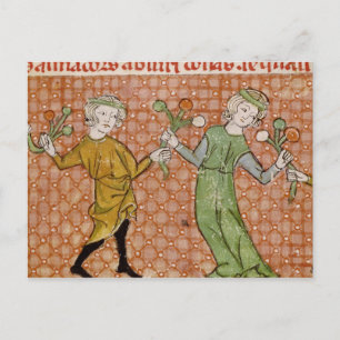 Fol.215v Die Versuchung: Ein tanzendes Paar Postkarte