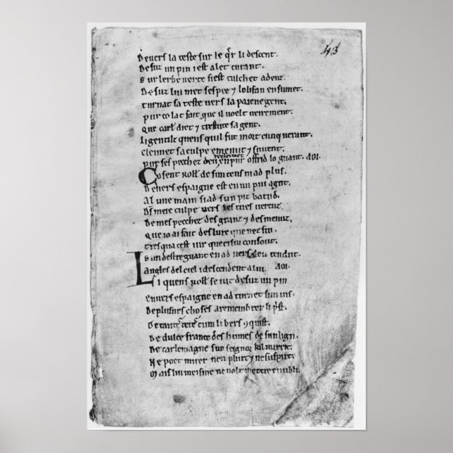 Fol.43 "The Song of Roland" Poster (Vorne)