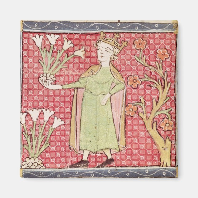 Fol.58v April: Blume auswählen Magnet (Vorne)