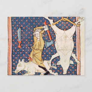Fol.59v Dezember: Töten von Schweinen Postkarte