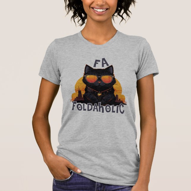 Foldaholic: Purrfectly Retro T-Shirt (Vorderseite)