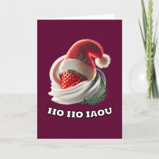 Folded Christmas Card Strawberry Cream NZ Fern  Karte