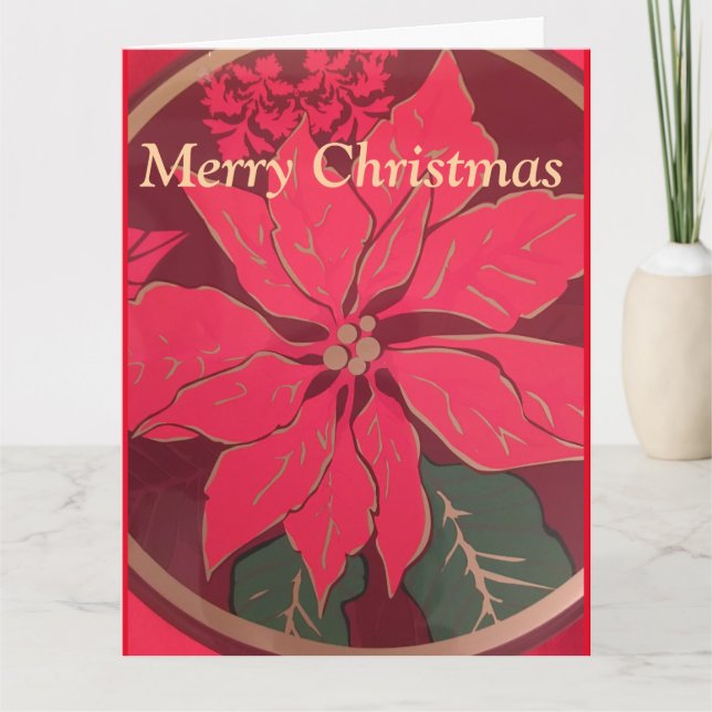 Folded Christmas Poinsettia - Greeting Card Dankeskarte (Vorderseite)