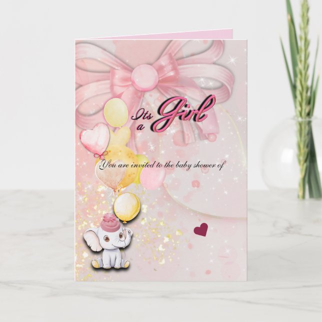 Folded Elephant Card Karte (Vorderseite)