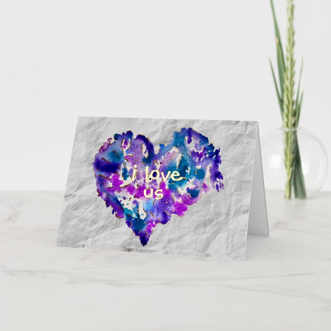Folded Foil I LOVE US Card (Vorderseite)