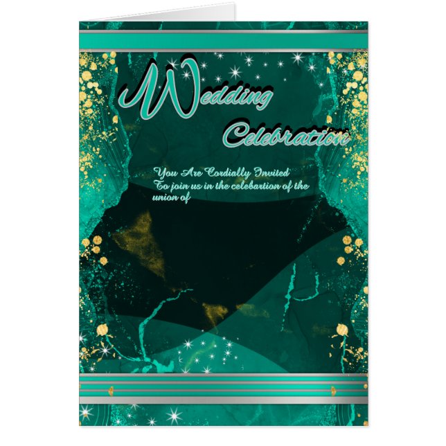 Folded Green & Gold Marble Card (Vorne)