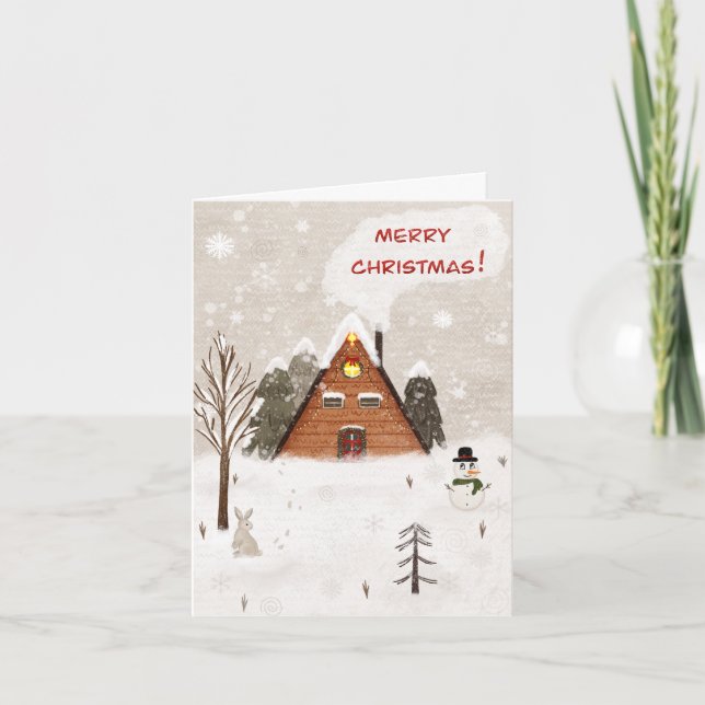 Folded Greeting Card "Cozy Christmas" Karte (Vorderseite)