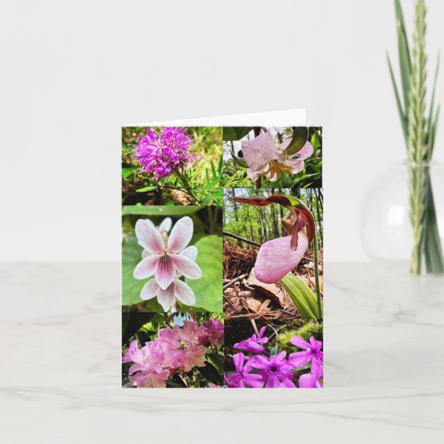 Folded greeting card with wildflowers karte (Vorderseite)