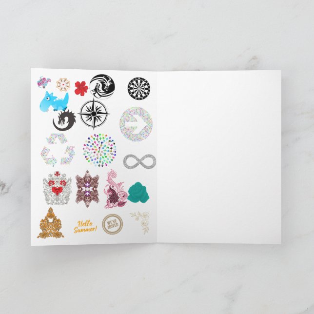 Folded Greeting Cards | Paisley Floral Ornamental Karte (Innenseite)