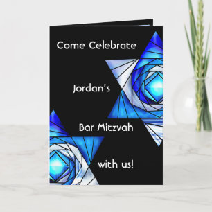 Folded Modern Bar Mitzvah (invite) Einladung