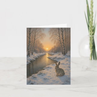 Folded New Year's card Feiertagskarte