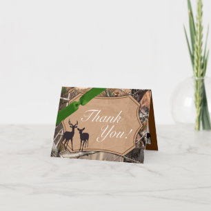Folded Thank You Card Hunters Camo Camoflauge Deer Dankeskarte
