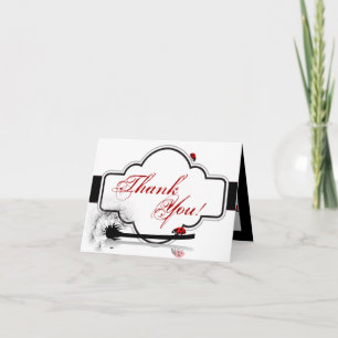 Folded Thank You Card Lady Bug Dandilion Flower Dankeskarte