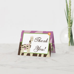 Folded Thank You Card Purple Jacana Dankeskarte