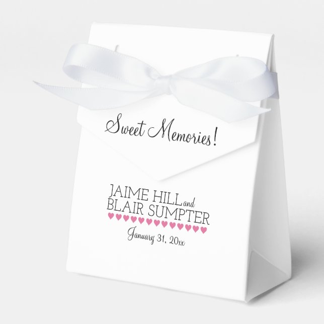 Foldover Cake Bag Typografie Rosa Herz Geschenkschachtel (Vorderseite)