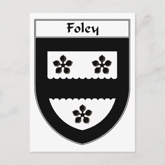 Foley Coat of Arms/Familienwappen Postkarte (Vorderseite)