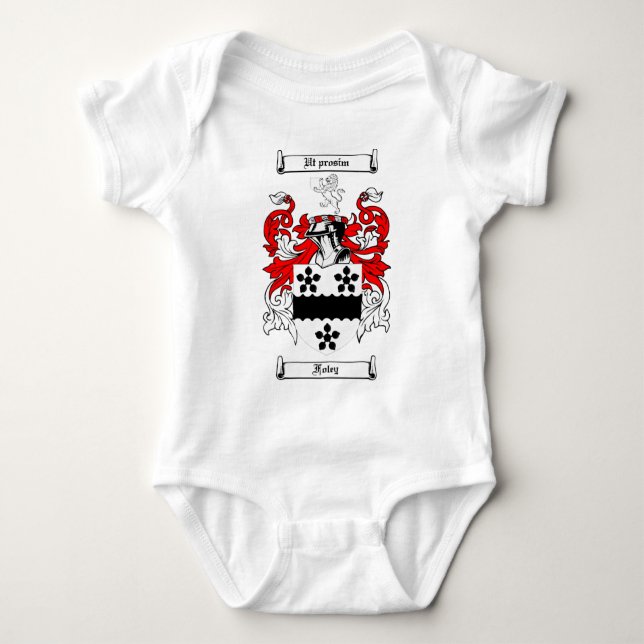 FOLEY FAMILIENWAPPEN - FOLEY WAPPEN BABY STRAMPLER (Vorderseite)
