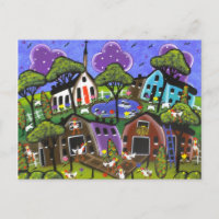 FOLGE ART Chicken Flock BY LORI EVERETT Postkarte