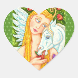 FOLGE ART PEGASUS UND EVE IN GARTEN OF EDEN, PORT Herz-Aufkleber