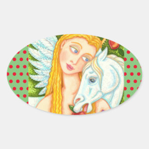 FOLGE ART PEGASUS UND EVE IN GARTEN OF EDEN, PORT OVALER AUFKLEBER