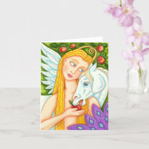 FOLGE ART PEGASUS UND EVE IN GARTEN VON EDEN Blank Karte