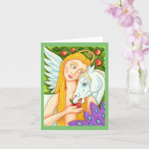 FOLGE ART PEGASUS UND EVE IN GARTEN VON EDEN Blank Karte