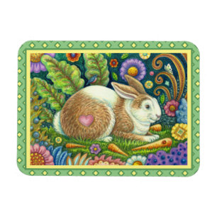 FOLGE ART RABBIT & BLUEBIRD IN SECRET GARDEN MAGNET