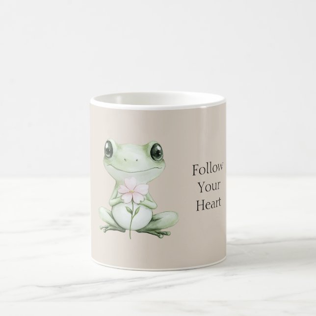 Folge Deinem Herz Frosch Kaffeetasse (Mittel)