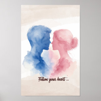 Folge Deinem Herzen Paarkunst Poster