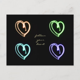Folge Deinem Herzen Pop-Kunst Postkarte