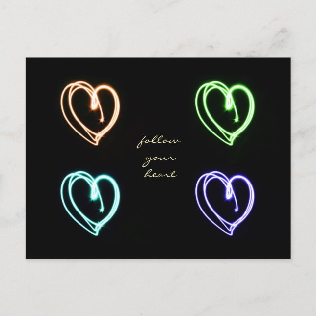 Folge Deinem Herzen Pop-Kunst Postkarte (Vorderseite)