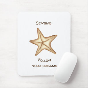 Folge deinen Träumen Wasserfarbe Seatime Seestern Mousepad