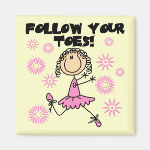 Folge Deinen Zehen Ballerina T-Shirts und Geschenk Magnet